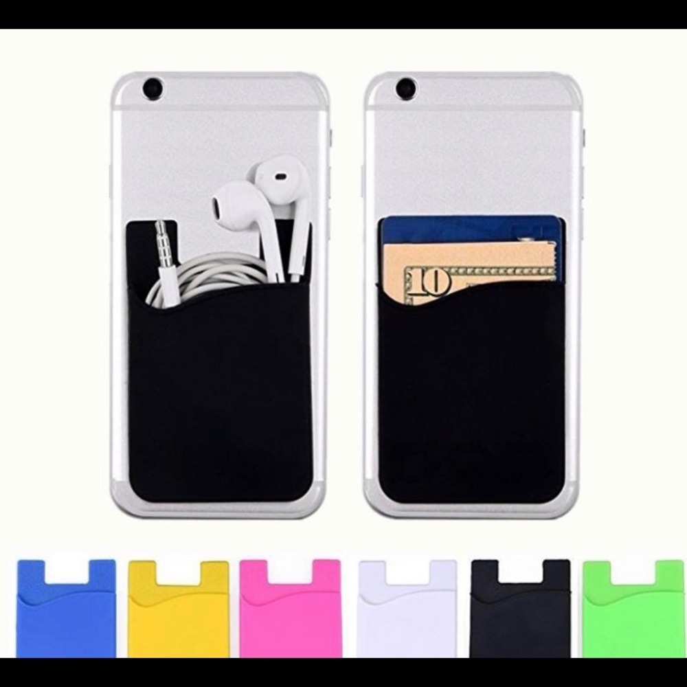 3 Phone stick on card holders